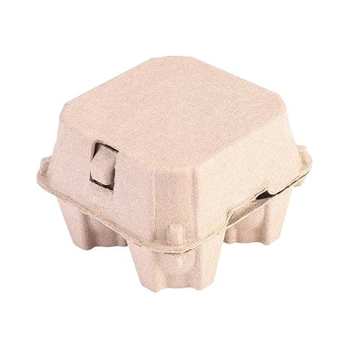 LayHyand 30 Pack Egg Cartons 4 Count, Cheap Bulk Pulp 4 Cell Containers Vintage Easter, 1/3 Dozen Sturdy Natural Kraft Paper Holder Box for Storage Fresh Chicken Huevo 2x2 thumbnail 9