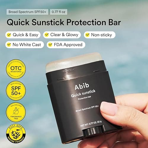 Abib Quick Sunstick Protection Bar SPF50+ 0.77 oz / 22 g (Glowing) | Korean Suncreen Stick Suncare Sunblock, No Whitecast, Protector Solar Barra, Centella Asiatica Extract, Aloe Extract thumbnail 2