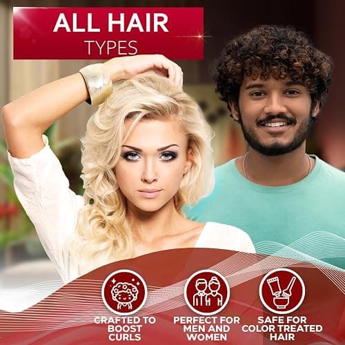 Curly Hair Shampoo and Conditioner Set - For Defining Wavy, Permed, Frizzy, Fine and Black Curls - Moisturizing, Sulfate Free Formula for Women and Men - Products are Safe for Color Treated Locks thumbnail 6