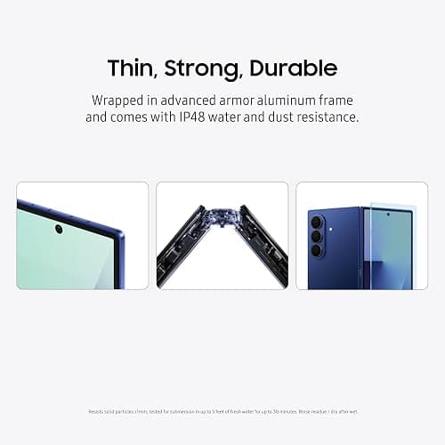 Samsung Galaxy Z Fold7 Cell Phone, 256GB AI Smartphone, Unlocked Android, AI Photo Edits, Large Screen, Long Battery Life, 2025, US 1 Yr Manufacturer Warranty, Blue Shadow thumbnail 7