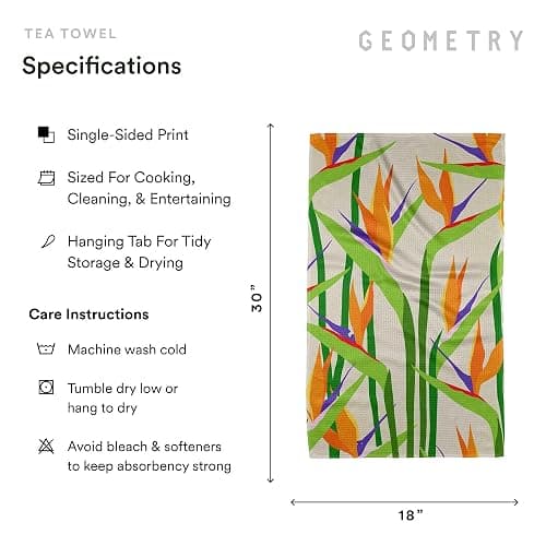 GEOMETRY Spring Kitchen Towels - Quick Dry Microfiber Cloth Spring & Summer Dish Towels for Kitchen Drying - Premium Quick Dry Towel - Paradise Play, 18" x 30" - 2-Pack thumbnail 3