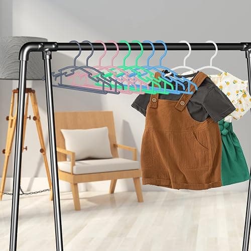 VIIBASE 100 Pack White Baby Nursery Closet Hangers, Non-Slip Laundry Infant Pant Hanger for Newborn Clothes Gift, Ultra-Thin Plastic Hanger for Girl Boy Toddler Kid thumbnail 7