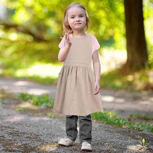XLSXEXCL Kids Pinafore Apron, Cross Back Apron, Japanese Style Bib Aprons Home Clothes thumbnail 5
