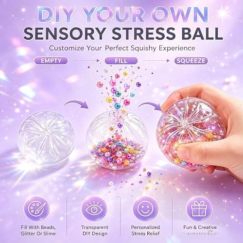 DIY Dumpling Squishy Making Kit,8 Empty Fillable Sensory Squeeze Bags, Vacuum Pressure Fidget for Anxiety Relief, Transparent Steamed Bun Style for Adults thumbnail 2