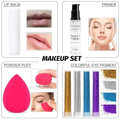 Kit de maquillage tout-en-un, coffret cadeau de maquillage pour les femmes débutantes, kit de démarrage de maquillage essentiel comprenant une palette d'ombres à paupières, un rouge à lèvres thumbnail 7