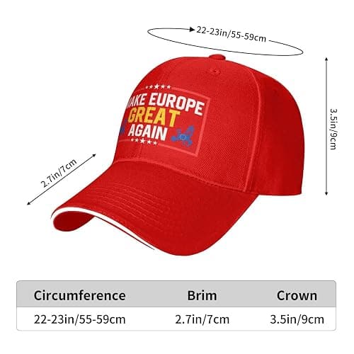 peiyeety Make Europe Great Again Mesh-Trucker-Mütze, verstellbare Baseballkappen für Männer und Frauen, Klassische Papa-Mütze thumbnail 6