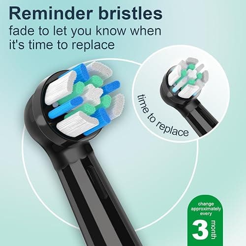 8Count Replacement Toothbrush Heads Compatible with Oral B iO Series 2/3/4/5/6/7/8/9/10 Electric Toothbrush,Medium Bristles for Effective Plaque Removal(Black) thumbnail 6