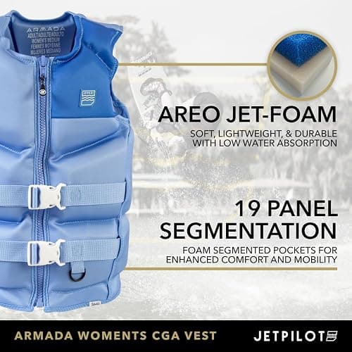 Jetpilot Women’s Armada Evoprene U.S. Coast Guard Approved Life Jacket PFD. 19-Panel Performance Vest for Wakeboarding, Jet Ski & Boating thumbnail 2
