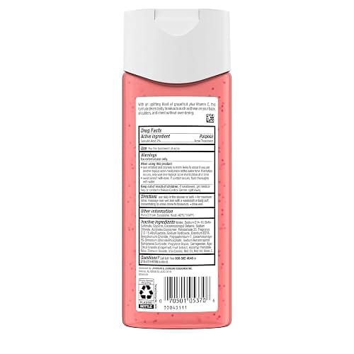Neutrogena Body Clear Acne Treatment Body Wash with Salicylic Acid Acne Medicine, Pink Grapefruit Body Acne Cleanser to Prevent Breakouts on Back, Chest & Shoulders, 8.5 fl. oz, 3 Pack thumbnail 9