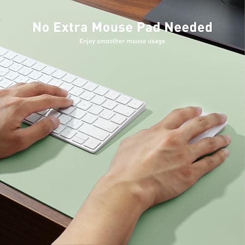 Aothia Large PU Leather Desk Pad Protector – Non-Slip Mouse Pad & Writing Mat for Office/Home, Waterproof, Easy to Clean (31.5" x 15.7", Aqua) thumbnail 3