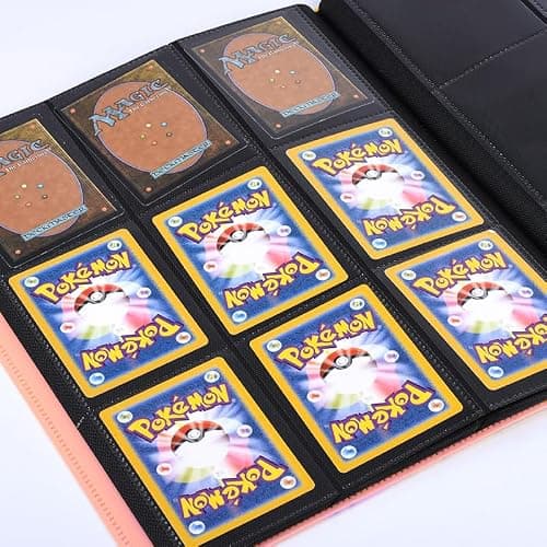 9-Pocket Trading Card Binder, Luoqun88 Pocket Trading Card Album, 360 Side-Loading Pockets, Durable PU Album for MTG, Pokemon, Yu-Gi-Oh, Football, and Sports Cards (Pink) thumbnail 5