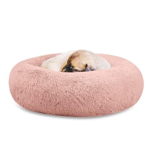 SAVFOX Plush Calming Dog & Cat Bed - Donut Shaped, Multiple Sizes S-XXL, Comfortable Cuddler in Washable Faux Fur thumbnail 7