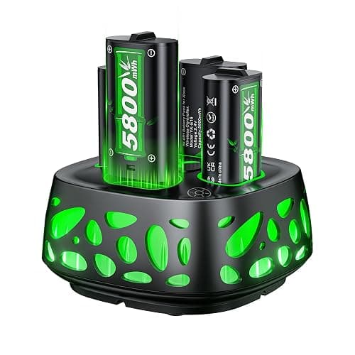 Feirsh Rechargeable Battery Pack for Xbox with Charger, 4x5800mWh Fast Charging Rechargeable Battery Packs for Xbox Controller Batteries for XboxOne Series X|S,One S/X/Elite Controllers - Image 1