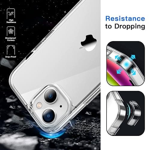 JETech Case for iPhone 14 6.1-Inch, Non-Yellowing Shockproof Phone Bumper Cover, Anti-Scratch Clear Back (Clear) thumbnail 6