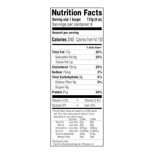 Amazon Grocery, Ground Beef Burgers, 85% Lean, 15% Fat, 32 Oz, 8 Ct, Frozen thumbnail 4