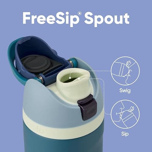Owala FreeSip Insulated Stainless Steel Water Bottle with Straw, BPA-Free Sports Water Bottle, Great for Travel, 24 Oz, Denim thumbnail 3