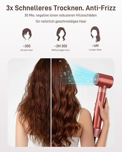 HITTIONA 6 in 1 Airstyler, Auto-Wrap Lockenstab & High-Speed Ionen-Föhn, Warmluftbürste, Glättbürste, Volumenbürste, Hairstyler für Frauen, Alltag, Zuhause & Reisen, mit Reisetasche thumbnail 4