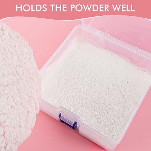 WSYUB Powder Puff, 6'' Powder Puff for Body Powder,Body Powder Puffs and Container,Oversize Dust Puffs for Women thumbnail 5