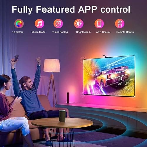 FUPT 2M Ruban Led, Bande Led 5050 RGB, Télécommande Multicolore Flexible Led Ruban, Synchronisé Avec La musique, Convient Pour La Musique A La Maison, Salon, Cuisine thumbnail 2