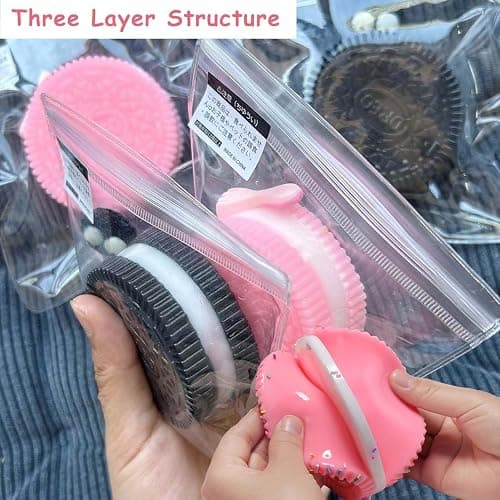 2Pack Stress Relief Toy, Silicone Taba Squishy Toy, 2025 New-Stress Relief Squeeze Toys, Anxiety and Relaxation Perfect Desk Accessory (Black+Pink) thumbnail 5