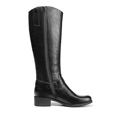 DREAM PAIRS Boots For Women Knee High, Comfortable Pull On Side Zipper Buckle Riding Boots thumbnail 6