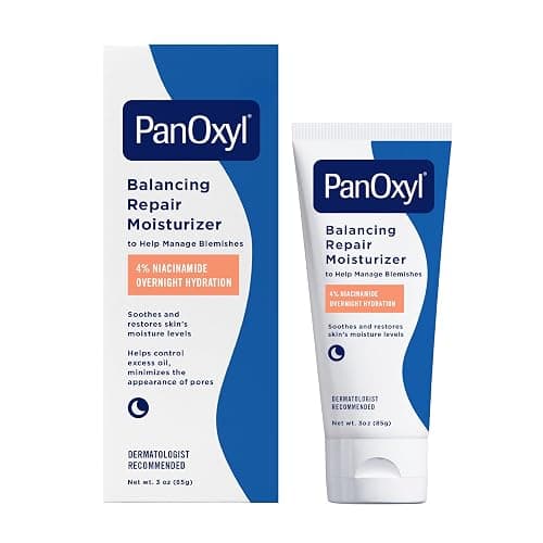 PanOxyl PM Balancing Repair Moisturizer with Niacinamide, Ceramides and Cica, Moisturising Facial Care, Acne Prone Skin and Dry Skin, Non-Comedogenic - Image 1