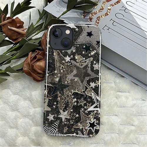 DAIZAG Case for iPhone 14 iPhone 13, Stars Vintage Retor Collage Night Full-Body Design Hybrid Dual Protection Soft TPU + Hard PC Shockproof Scratch-Resistant Protective Cover Phone Case for Men Women thumbnail 6