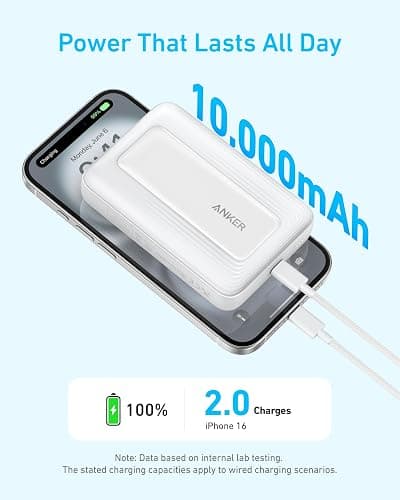 ANKER Zolo Magnetic Power Bank, Compact 10,000mAh Wireless Portable Charger with 30W Max Fast Charging, Skin-Friendly and Durable Battery Pack, for iPhone 16/15/14 Series, AirPods, and More thumbnail 3