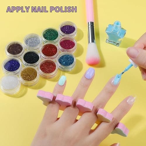 FANDAMEI Nail Kit for Girls, Press on Nails for Teens, Nail Polish Set for Girls, False Nail Tips for Teens, Nail Stickers, 3D Rhinestone Stickers Face Gems, Nail Glitter, Nail Art Tool Kit thumbnail 7
