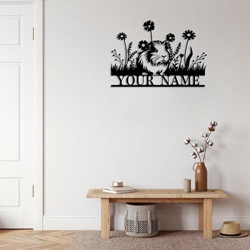 Personalized Guinea Pig Metal Wall Sign,Custom Guinea Pig Metal Wall Art Guinea Pig Memorial, Personalized Guinea Pig Name Sign,Home Decor Kid Nursery Decor Guinea Pig Loss (Guinea Pig C) thumbnail 6