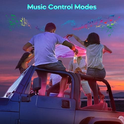 Winzwon Led Lights for Car Accessories Interior, Christmas Stocking Stuffers for Men Women Teen Girls, White Elephant Gifts for Adults, APP Control with USB Port Color Change Lights for Truck Decor thumbnail 4
