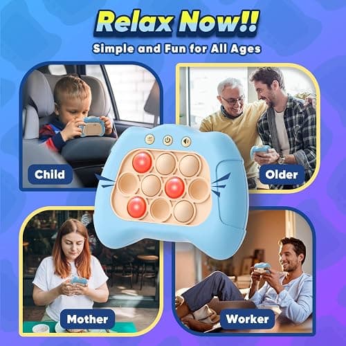 Byserten Handheld Game for Kids 6-12, Sensory Fidget Toys for Kids 8-12, Birthday Gifts for 6 7 8 9 Year Old Boys & Girls & Teens-Blue thumbnail 6