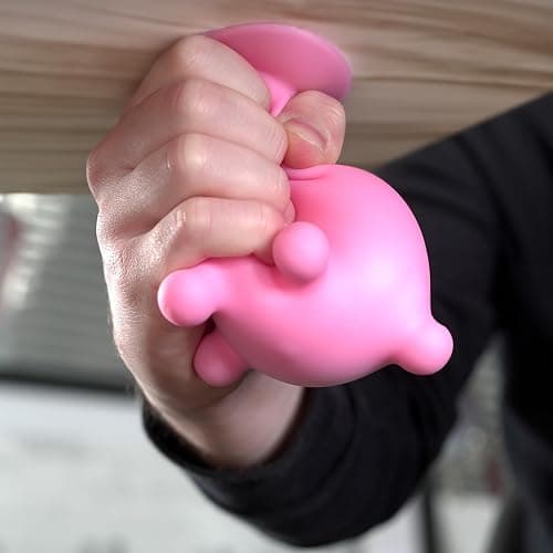 Bubblegum Stuff Office Udder - Pink Squishy Silicone Cow Udder Stress Relief Desk Toy - Suction Cup Stress Reliever - Adult Squeeze Toy thumbnail 2