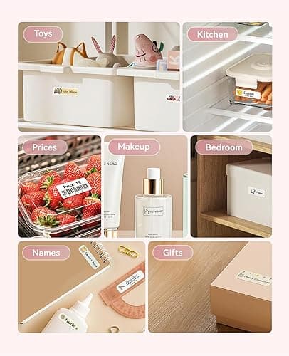 NIIMBOT Label Maker Machine Bluetooth Label Printer for School Home Office Organization, Wireless Mini Labeler D110 Upgraded Version, Label Machine with Label, Pink thumbnail 4