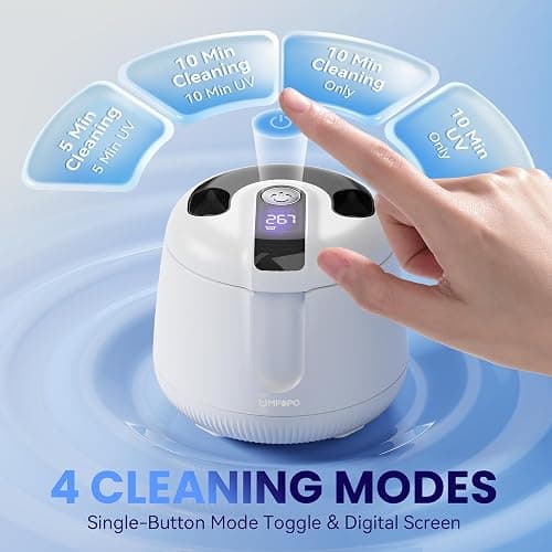 Ultrasonic Retainer Cleaner Machine 48kHz, Dental Ultrasonic Care Cleaner | Ultrasonic Retainer Cleaner for Dentures, Aligners, Mouth Guards, Toothbrush Heads and Jewelry with 200ML Capacity thumbnail 4
