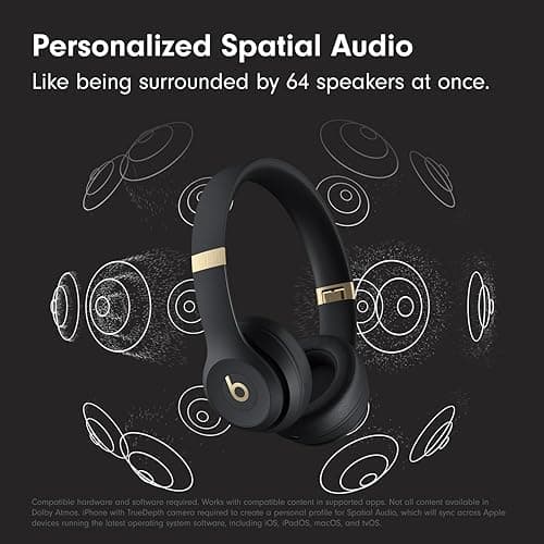 Beats Solo 4 - Wireless Bluetooth On-Ear Headphones, Apple & Android Compatible, Up to 50 Hours of Battery Life - Black & Gold thumbnail 4