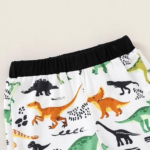 YOUNGER TREE Toddler Baby boy summer clothes Beaches Love Me Sleeveless Vest Tops+Shorts Kid Casual outfits - 6-12 Months - Black Dinosaur thumbnail 4