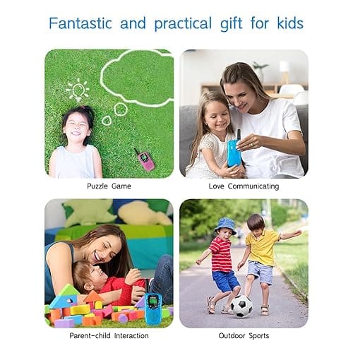 Walkie Talkies for Kids Toys for Boys Girls 4-6, 3 Miles Range Walkie Talkie to Camping, Outdoor 4 Year Old Girl Birthday Gifts for 3 4 5 6 7 Year Old Boy Girl Gifts Age 6-8 (Blue&Pink&Yellow, 3 Pack) - 3 Pack - Blue&Pink&Yellow thumbnail 2