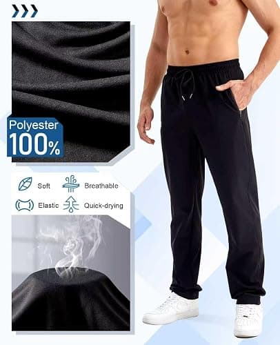 OZYJD Mens Sweatpants with Zipper Pockets 5 Pack Athletic Joggers for Men Warm Slim Fit Track Workout Running Sweat Pants thumbnail 6