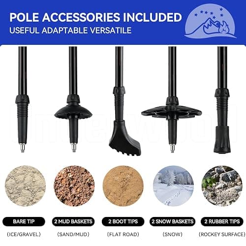 Trekking Poles Collapsible Hiking Poles - 2 Pack Adjustable Aluminum Hiking Sticks, Lightweight Walking Sticks for Women, Men, Seniors, Kids, Walking Poles for Backpacking by Underwood Aggregator thumbnail 5