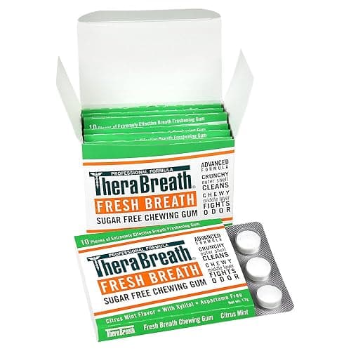 TheraBreath Fresh Breath Chewing Gum with ZINC, Citrus Mint Flavor, 10 Count (Pack of 6) thumbnail 2