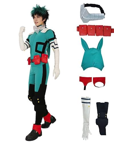 Puruuige my hero academia Cosplay Costume Set Midoriya Izuku Cosplay Outfits Set Cartoon Jumpsuit Bodysuits for Halloween for Kids and Adult - Image 1