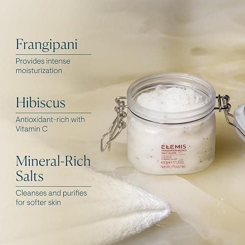 ELEMIS Frangipani Monoi Salt Glow 490g, Tropical Body Scrub To Exfoliate & Hydrate for Radiant Skin thumbnail 8