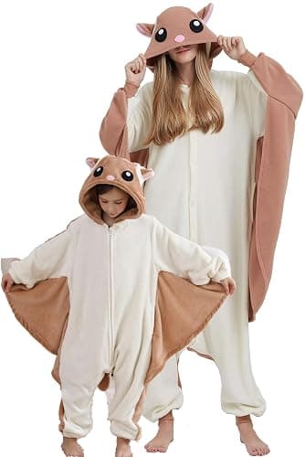DarkCom Kids Animal Onesie,Women and Mens Cosplay Flying Squirrel Onesie Halloween Costume Christmas Pajamas Sleepwear - Image 1