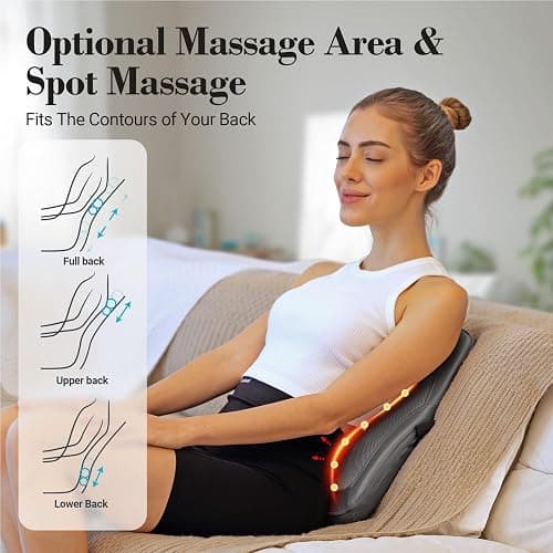 CuPiLo Shiatsu Back Massager for Deep Tissue Pain Relief, 4D Kneading & Rolling Up and Down Car Lower Back Massager with Heat for Office and Home Use thumbnail 3
