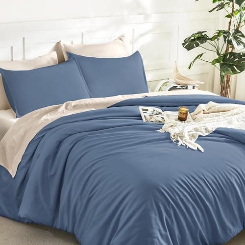 Litanika Haze Blue Twin/Twin XL Comforter Set, 2 Pieces Lightweight Solid Bedding Set, All Season Fluffy Bed Set (66x90In Comforter & 1 Pillowcase) thumbnail 5