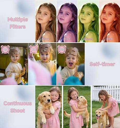 Digital Camera, 44MP FHD 1080P Point and Shoot Digital Camera with Anti Shake, Small Digital Camera with Face Detect, 32GB SD Card, 16X Zoom Camera for Kids, Teens, Boys, Girls Pink thumbnail 4