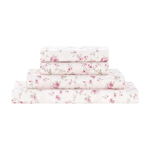 Modern Threads Printed 3-Piece Extra Soft Bedding Sheets & Pillowcase Set, Deep Pocket up to 16 inch Mattress Kashmir Rose Twin - Image 1