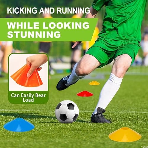 Ashsajkd(Set of 25/50/100 - Agility Soccer Cones with Carry Bag and for ， Football Cones for TrainingFootball, Basketball, Coaching, Agility Cones for Indoor and Outdoor Games thumbnail 6