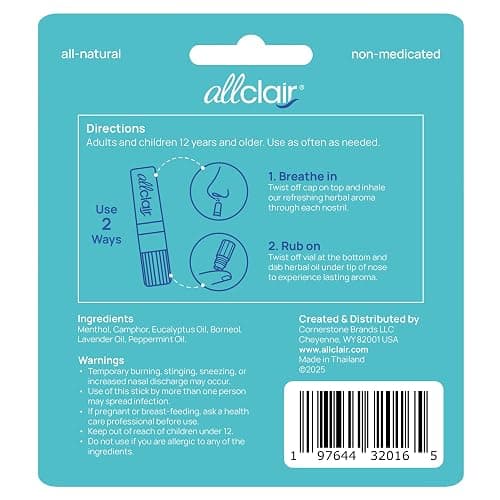 Allclair Nausea Relief Inhaler - Take Control of Motion Sickness, Morning Sickness, Medication, Stress - Fast, Natural, Drug-Free, Non-Drowsy & Portable Travel Essential (2 Inhalers) thumbnail 9
